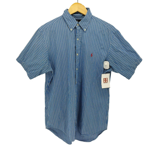 ラルフローレン RALPH LAUREN CLASSIC FIT ポニー 刺繍 ストライプ 半袖 ボタンダウン シャツ メンズ 15 1/2 M