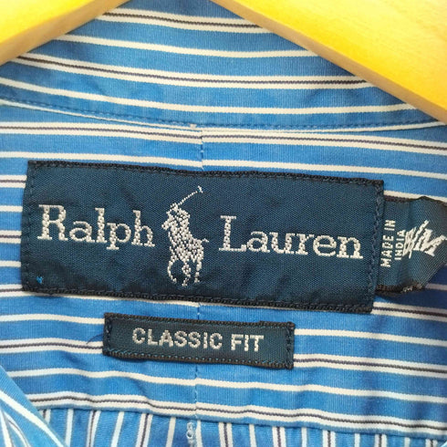 ラルフローレン RALPH LAUREN CLASSIC FIT ポニー 刺繍 ストライプ 半袖 ボタンダウン シャツ メンズ 15 1/2 M