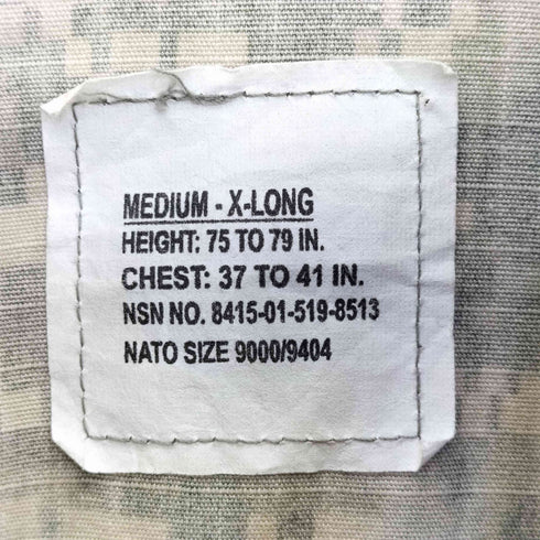 ユーエスアーミー U.S. ARMY 2005年会計 Army Combat Uniform Zipper Coat デジカモ リップストップコンバットユニフォームジャケット メンズ MEDIUM-X-LONG
