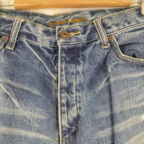 ダメージ加工 ストレートボタンフライデニムパンツ メンズ