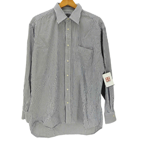 ユニクロ UNIQLO 90S OLD 紺タグ 襟芯 ストライプ シャツ メンズ JPN:XL