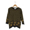 CAMPUS CASUALS 切替 花 総柄 クルーネック ニット レディース import:L