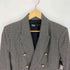 ザラ ZARA Houndstooth Tweed Blazer Gold Buttons 千鳥格子 金釦 ダブルブレスト ツイード ジャケット レディース import:L