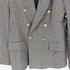 ザラ ZARA Houndstooth Tweed Blazer Gold Buttons 千鳥格子 金釦 ダブルブレスト ツイード ジャケット レディース import:L