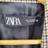 ザラ ZARA Houndstooth Tweed Blazer Gold Buttons 千鳥格子 金釦 ダブルブレスト ツイード ジャケット レディース import:L