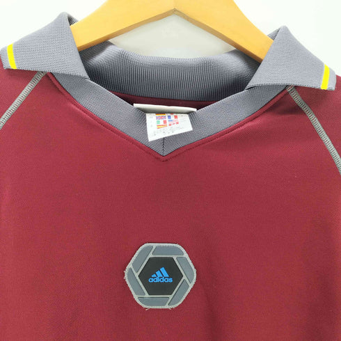 アディダス adidas 00S ラバー パフォーマンス ロゴ ドリルトップ ゲーム シャツ 2001年製 メンズ import:S