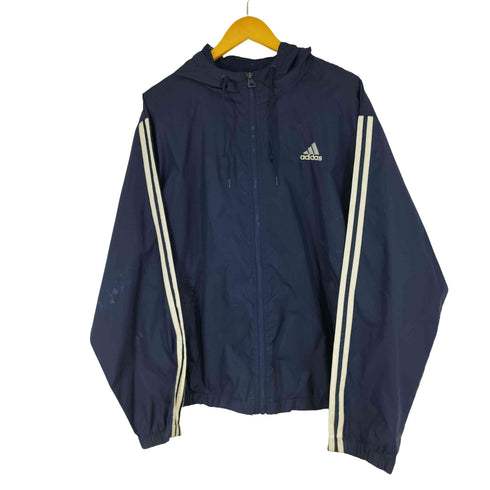アディダス adidas 00S ロゴ刺繍 サイドライン ナイロンジャケット メンズ M