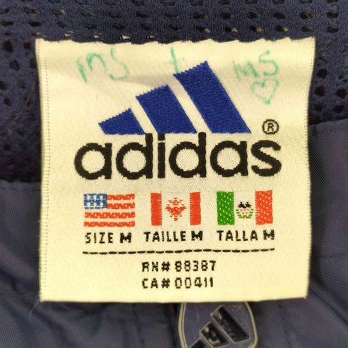 アディダス adidas 00S ロゴ刺繍 サイドライン ナイロンジャケット メンズ M
