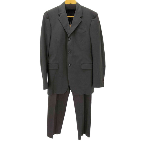 プラダ PRADA 00S イタリア製 センターベント 3B ポリ テーラード ジャケット センタープレス スラックス パンツ スーツ セットアップ メンズ 46