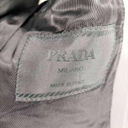 プラダ PRADA 00S イタリア製 センターベント 3B ポリ テーラード ジャケット センタープレス スラックス パンツ スーツ セットアップ メンズ 46