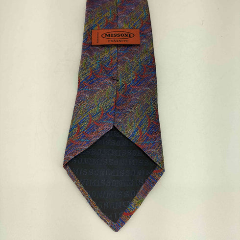ミッソーニ MISSONI 総柄 マルチカラー シルクネクタイ メンズ
