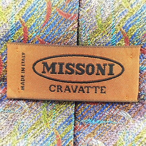 ミッソーニ MISSONI 総柄 マルチカラー シルクネクタイ メンズ