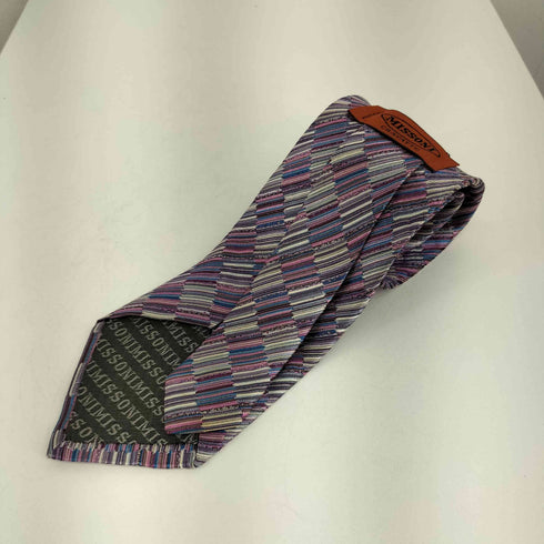 ミッソーニ MISSONI チェック マルチカラー シルクネクタイ メンズ