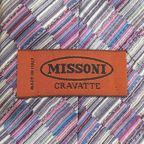 ミッソーニ MISSONI チェック マルチカラー シルクネクタイ メンズ