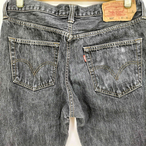 リーバイス Levis 00S フィリピン製 ボタン裏359刻印 501 先染め ブラック ボタンフライ デニム パンツ 08年製 メンズ W33 L32