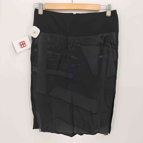ヘルムートラング HELMUT LANG USA製 シルク デザイン スリット スカート レディース 0