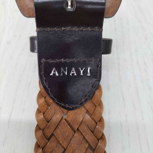 アナイ ANAYI レザー編み込みベルト レディース