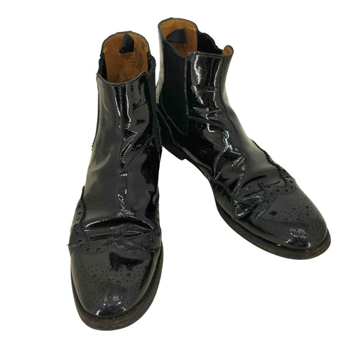 チャーチ churchs ketsby ケツビー ウイングチップ パテント サイドゴアショートブーツ レディース 39 1/2