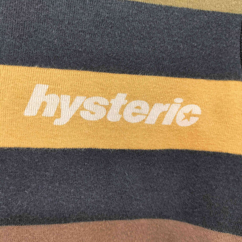 ヒステリックグラマー HYSTERIC GLAMOUR 00S y2k ボーダー柄 ロゴプリント ロングスリーブTシャツ レディース FREE