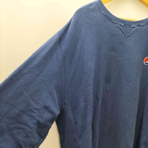 ペプシコーラ PEPSI COLA 90-00S ARAMARK ロゴ 刺繍 前Vガゼット リバースィーブ 型 スウェット ビッグサイズ メンズ import:XXL