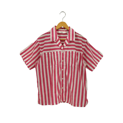 ジターノ GitaNo 90s LIMITED COLLECTION 開襟 ストライプ 切替 シャツ レディース import:M