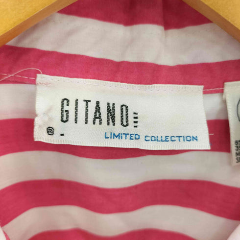 ジターノ GitaNo 90s LIMITED COLLECTION 開襟 ストライプ 切替 シャツ レディース import:M