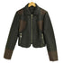 COMPAGNIA ITALIANA フェイクレザー クロップド ジップアップ ジャケット レディース import:S