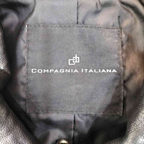 COMPAGNIA ITALIANA フェイクレザー クロップド ジップアップ ジャケット レディース import:S