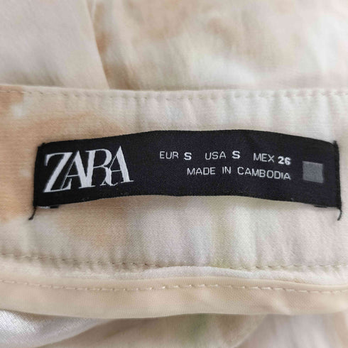 ザラ ZARA タイダイ柄 サテン ストレート ワイド パンツ レディース S