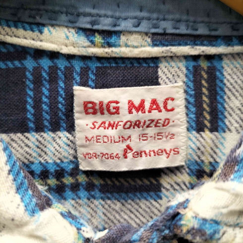 ビッグマック BIG MAC 60S 単色タグ SANFORIZED マドラスチェック L/S シャツ ボロ 襤褸 メンズ import:M