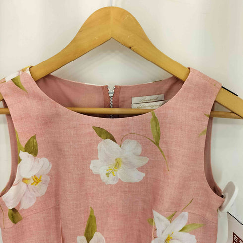 アベニールエトワール Aveniretoile WHITE LILIES PRINT TUCK GATHER DRESS ワンピース レディース 34