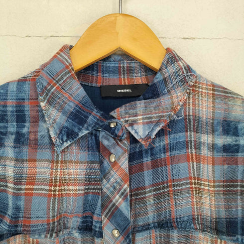 ディーゼル DIESEL ロングベルト付長袖チェックシャツ レディース XXS