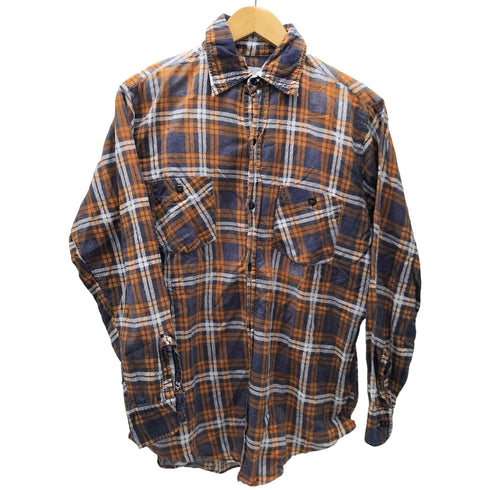 ビッグマック BIG MAC 60-70S 香港製 両ポケ プリントネル L/S チェック シャツ メンズ import:M