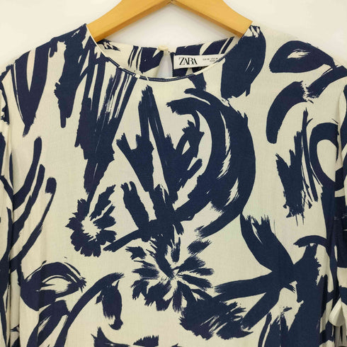 ザラ ZARA ロングプリントドレスワンピース レディース import:M