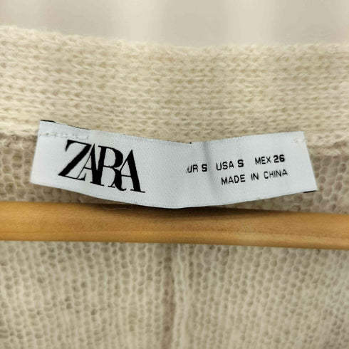 ザラ ZARA モヘア ライク ローゲージニット カーディガン レディース S