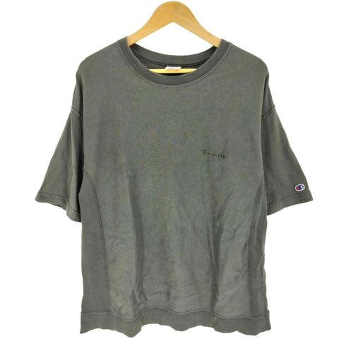 チャンピオン Champion ロゴ刺繍 袖目有り リバースウィーブ S/S クルーネック Tシャツ メンズ import:XL