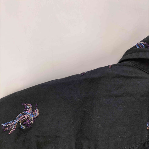 キャサリンハムネットロンドン KATHARINE HAMNETT LONDON 鳥刺繍 ロングスリーブシャツ メンズ M