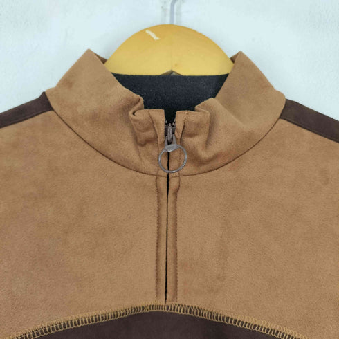 サスクワァッチファブリックス SASQUATCHfabrix. FAUX SUEDE MOCKNECK HALF ZIP メンズ JPN:L