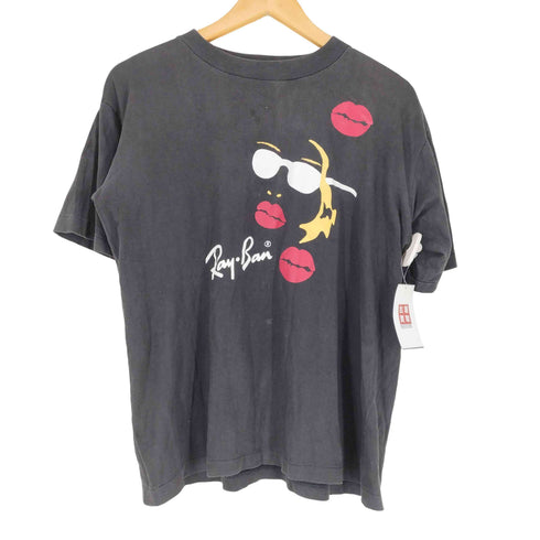 レイバン Ray-Ban 袖裾シングル フロッキープリントクルーネックTシャツ メンズ