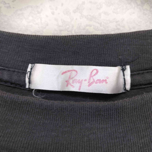 レイバン Ray-Ban 袖裾シングル フロッキープリントクルーネックTシャツ メンズ