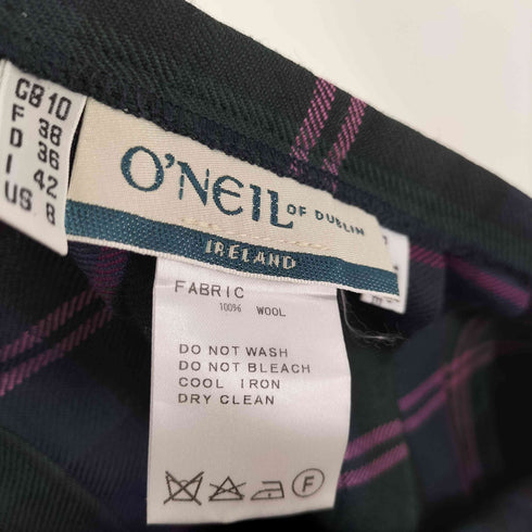 オニールオブダブリン ONEIL OF DUBLIN ウールチェック 巻き ミニスカート レディース US:8