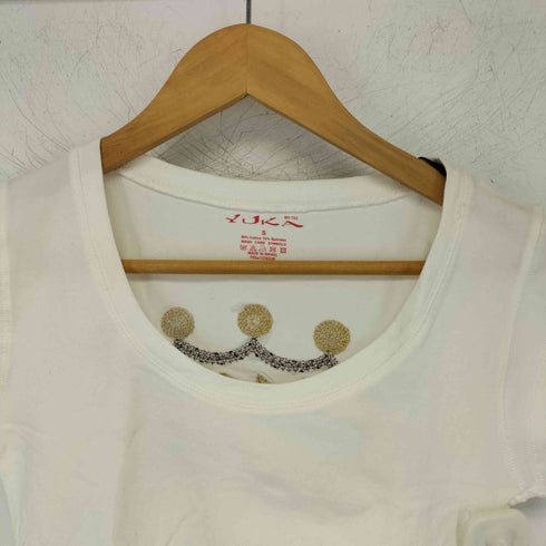 YUKA バックロゴ刺繍 UネックTシャツ レディース JPN:S