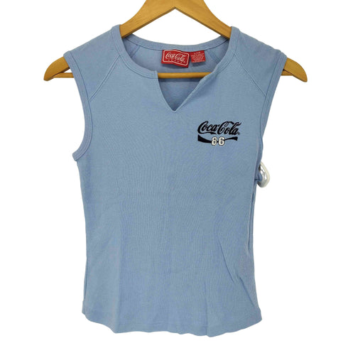コカコーラ Coca-Cola 企業ロゴ刺繍 スキッパー タンクトップ レディース JPN:S