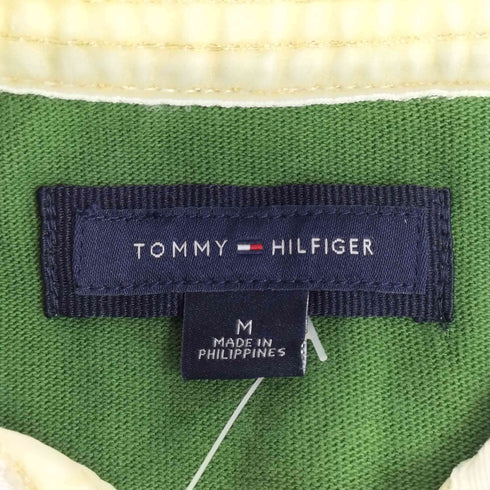 トミーヒルフィガー TOMMY HILFIGER 00S Y2K ラインストーン ロゴ刺繍 ラガーシャツ レディース JPN:M