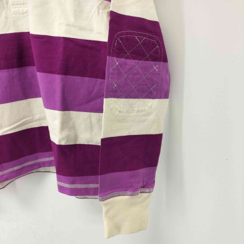 トミーヒルフィガー TOMMY HILFIGER 00S Y2K ロゴ刺繍 エルボーパッチ ボーダーラガーシャツ レディース JPN:M