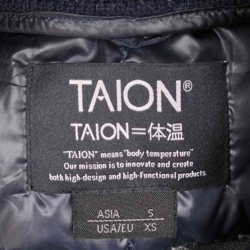 タイオン TAION ベーシック ハイネックWジップ ニットスリーブ ダウンジャケット メンズ JPN:S