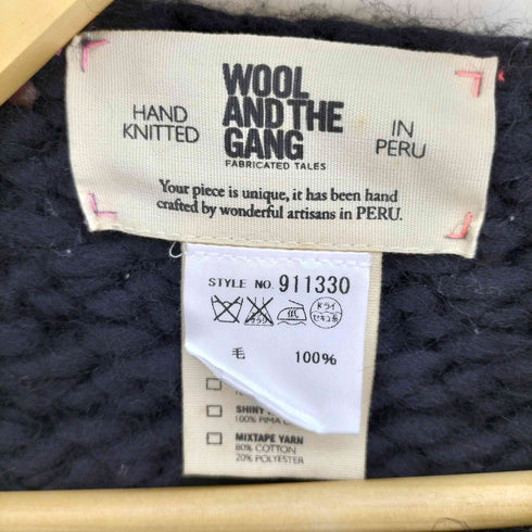 WOOL AND THE GANG CRAZY SEXY WOOL HANDO KNITTED ハンドメイド ウール 袖ライン デザイン クロップド ニット カーディガン レディース