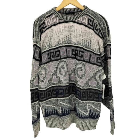 ellis lsland USA製 総柄コットンニット メンズ JPN:XL