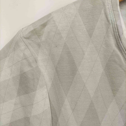 バーバリーブラックレーベル BURBERRY BLACK LABEL ロゴ刺繍 アーガイル柄 Vネック 半袖 Tシャツ レディース 2
