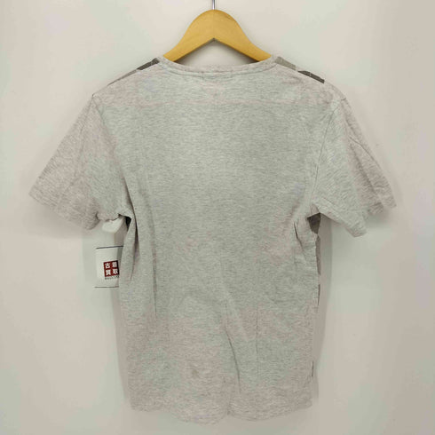 バーバリーブラックレーベル BURBERRY BLACK LABEL ロゴ刺繍 アーガイル柄 霜降り クルーネック Tシャツ レディース 2